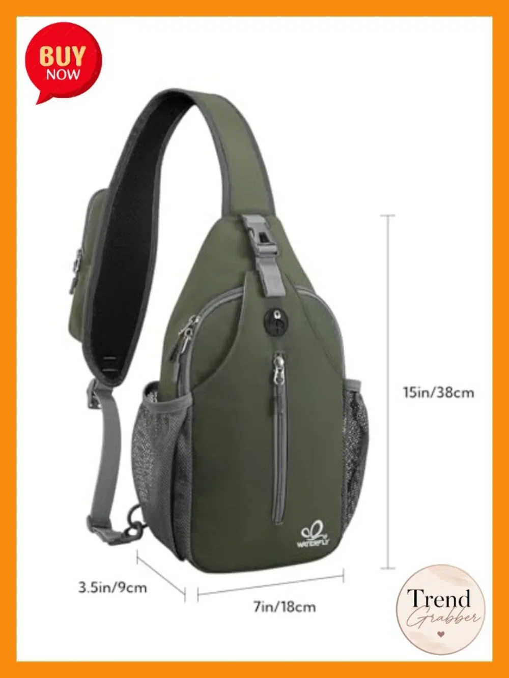 Crossbody Sling Backpack Travel Hiking Daypack with Adjustable Strap